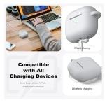 Θήκη Σιλικόνης Με Γάντζο Για Airpods Pro 2nd Gen Ανοιχτό Γκρι