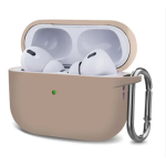 Θήκη Σιλικόνης Με Γάντζο Για Airpods Pro 2nd Gen Μπεζ