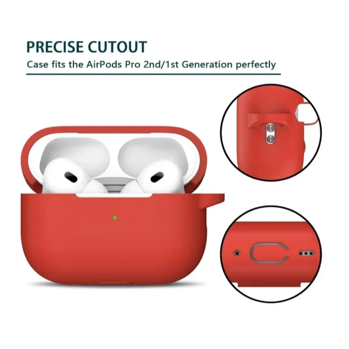 Θήκη Σιλικόνης Με Γάντζο Για Airpods Pro 2nd Gen Κόκκινο
