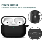 Θήκη Σιλικόνης Με Γάντζο Για Airpods Pro 2nd Gen Μαύρο