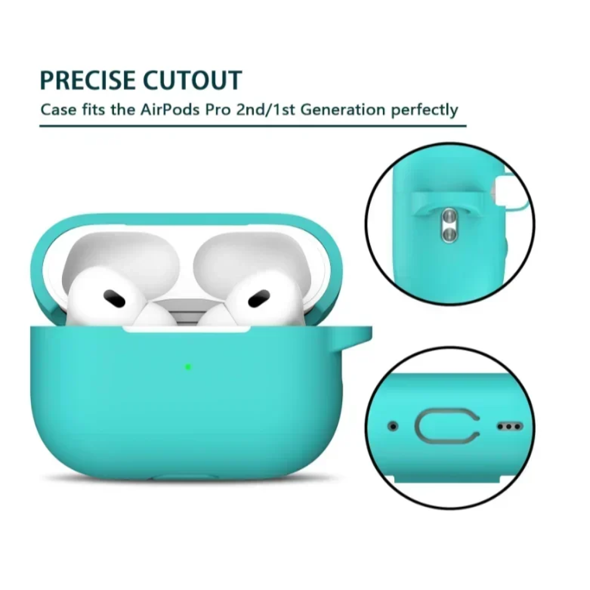 Θήκη Σιλικόνης Με Γάντζο Για Airpods Pro 2nd Gen Πράσινο Μέντα