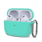 Θήκη Σιλικόνης Με Γάντζο Για Airpods Pro 2nd Gen Πράσινο Μέντα