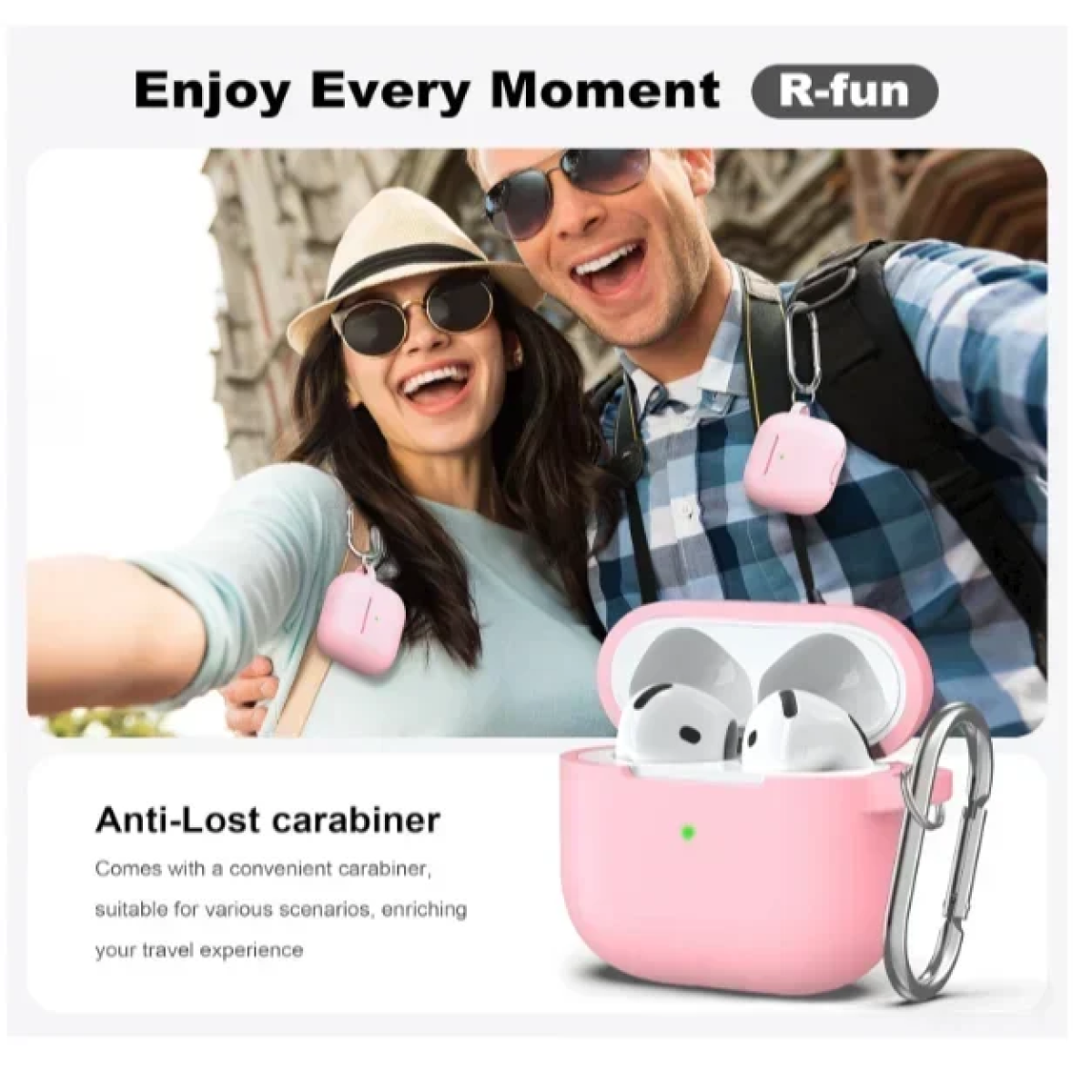 Θήκη Σιλικόνης Με Γάντζο Για Airpods Pro 2nd Gen Ροζ