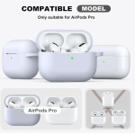 Θήκη Σιλικόνης Με Γάντζο Για Airpods Pro Ανοιχτό Γκρι