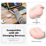 Θήκη Σιλικόνης Με Γάντζο Για Airpods Pro Ανοιχτό Ρόζ