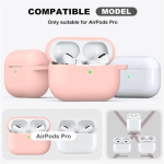 Θήκη Σιλικόνης Με Γάντζο Για Airpods Pro Ανοιχτό Ρόζ