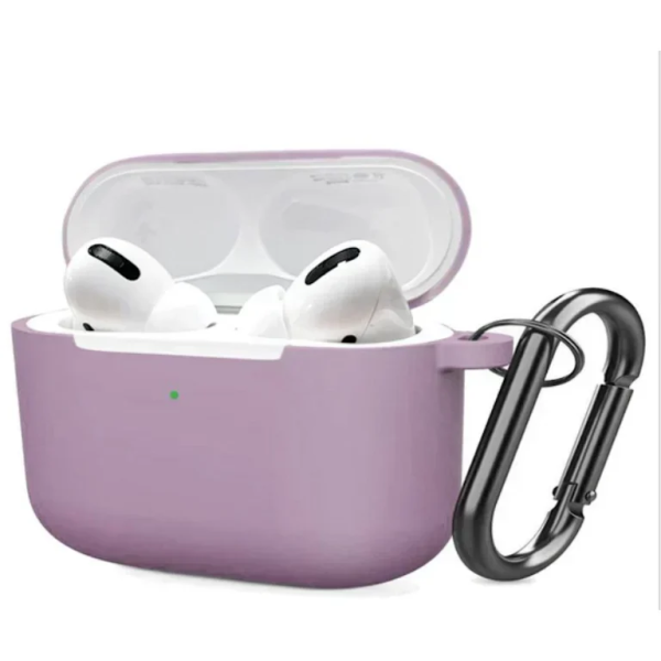 Θήκη Σιλικόνης Με Γάντζο Για Airpods Pro Μωβ