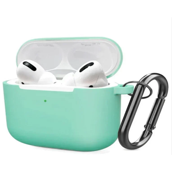 Θήκη Σιλικόνης Με Γάντζο Για Airpods Pro Πράσινο Μέντα