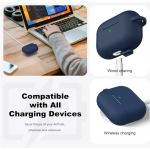 Θήκη Σιλικόνης Με Γάντζο Για Airpods Pro Σκούρο Μπλε