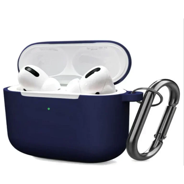 Θήκη Σιλικόνης Με Γάντζο Για Airpods Pro Σκούρο Μπλε
