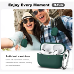Θήκη Σιλικόνης Με Γάντζο Για Airpods Pro Σκούρο Πράσινο