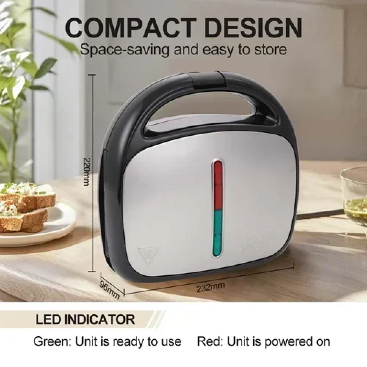 Τοστιέρα με αντικολλητικές πλάκες 3 σε 1 800W Winning Star ST-9450 μαύρο/ασημί - Image 3