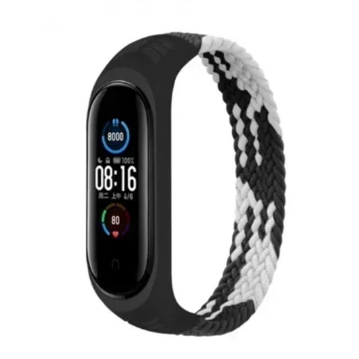 Universal Λουράκι Xiaomi Mi Band 4/5/6/7 Strap Star Μαύρο Λευκό