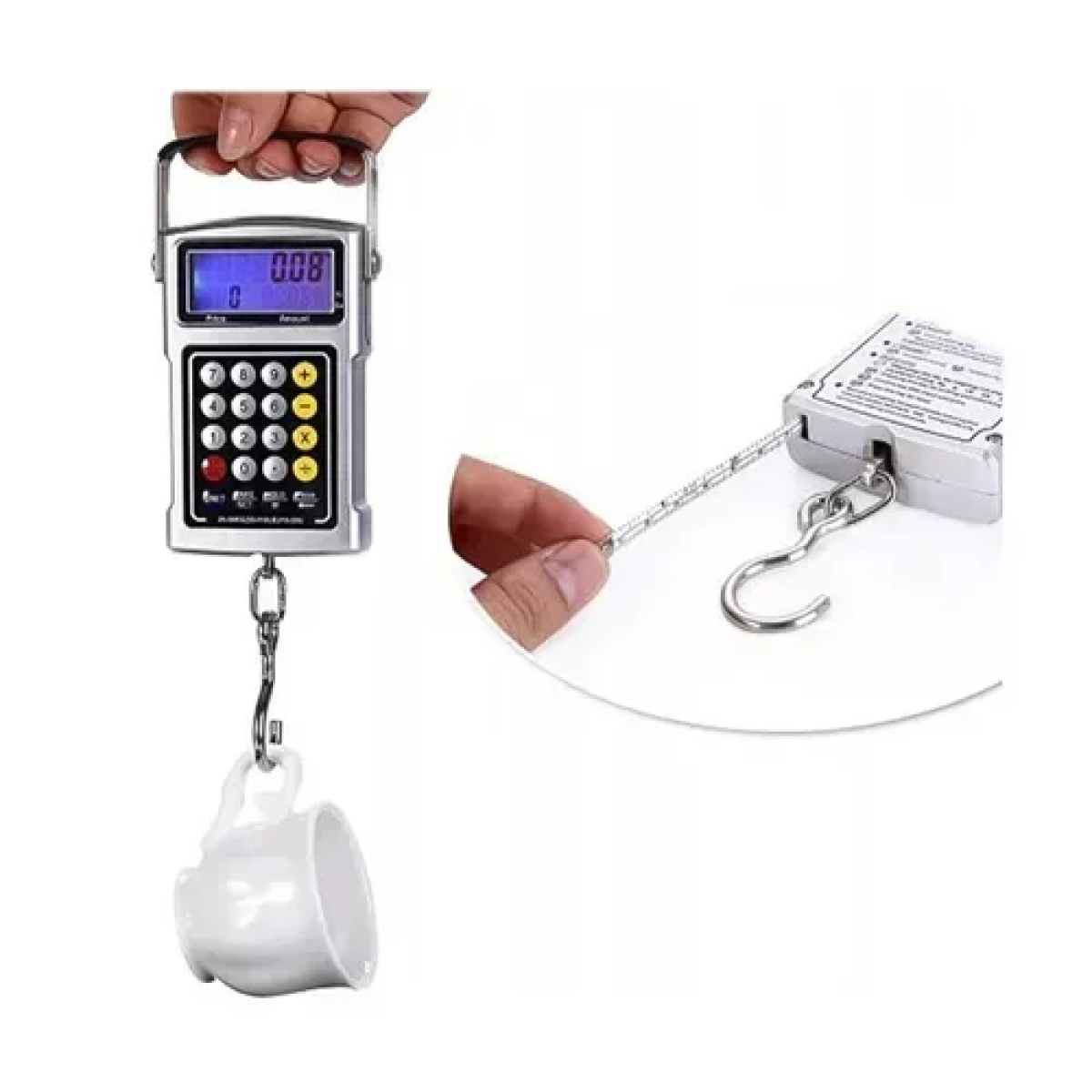 Ζυγαριά αποσκευών με γάντζο Max 25-50kg - ασημί - Image 2
