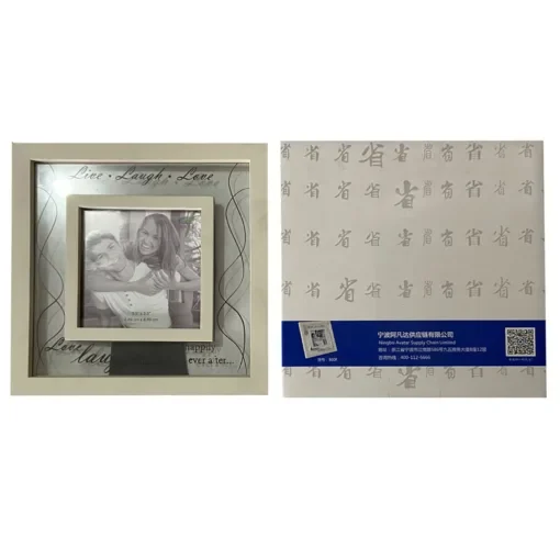 Κορνίζα Λευκή με Διάφανο Σχέδιο 10x10cm  (Σύνολο=18