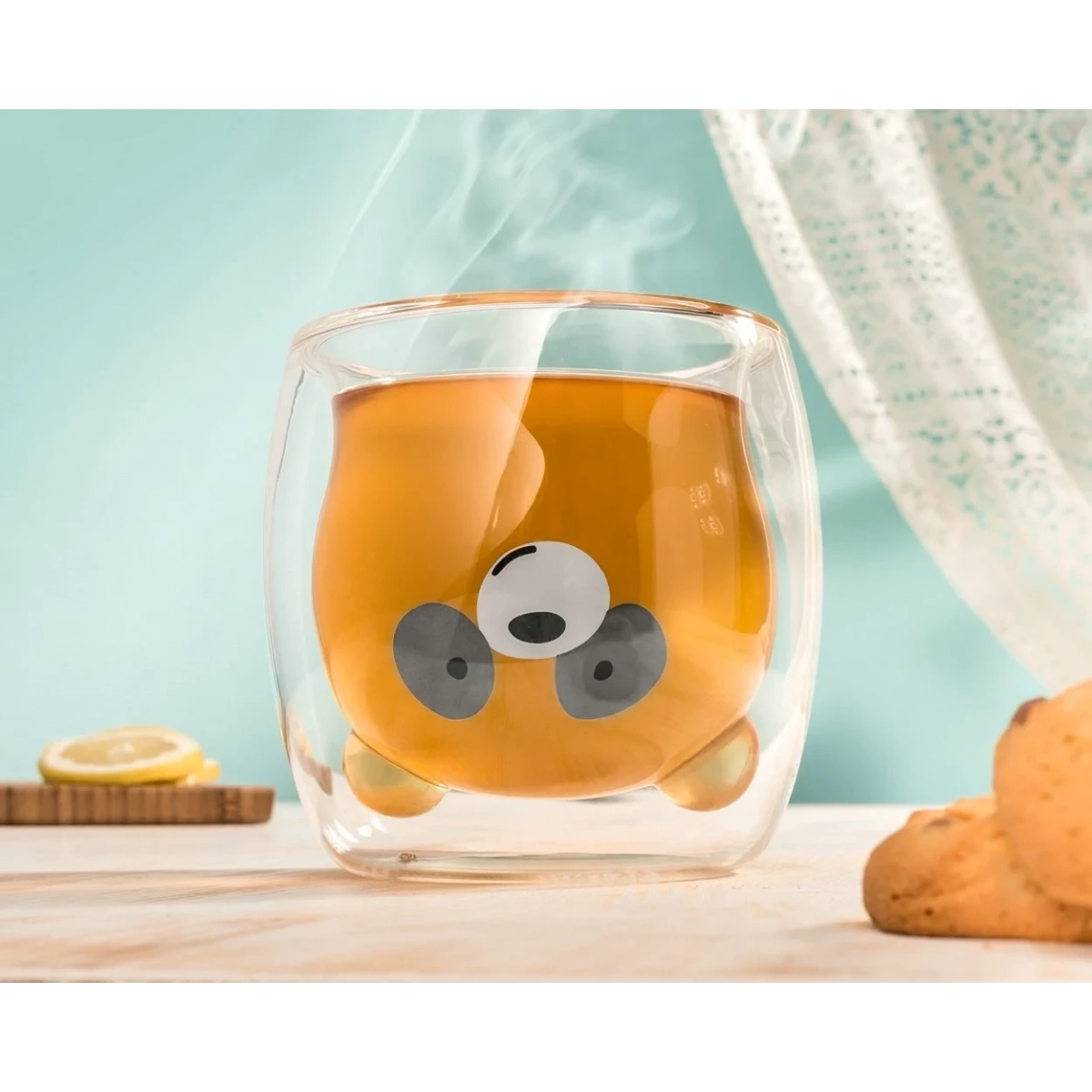 Gadget Master Γυάλινο Ποτήρι Διπλού Τοιχώματος Panda 260ml - Image 2