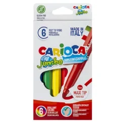 Μαρκαδόροι Carioca Jumbo 6mm σετ=6 Χρώματα  Carioca 40568