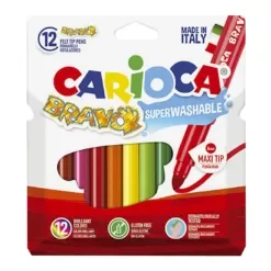 Μαρκαδόροι Carioca Bravo σετ=12 Χρώματα Μύτη ø6mm Carioca 42755