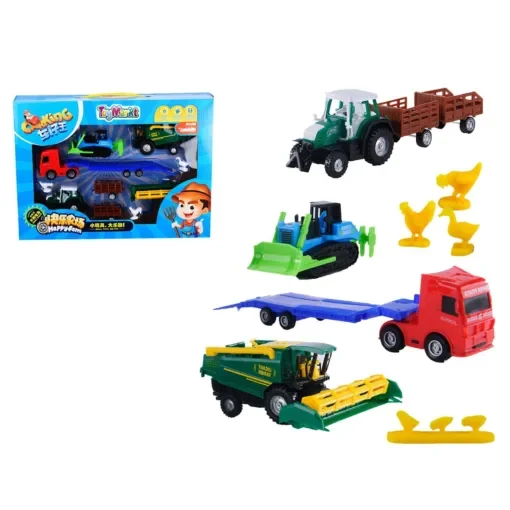 Οχήματα Pull Back Happy Farm σε Κουτί 39x29x6cm ToyMarkt 902207