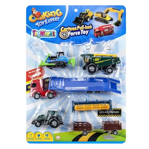 Οχήματα Pull Back Happy Farm σε Καρτέλα 31x43x6cm ToyMarkt 902213