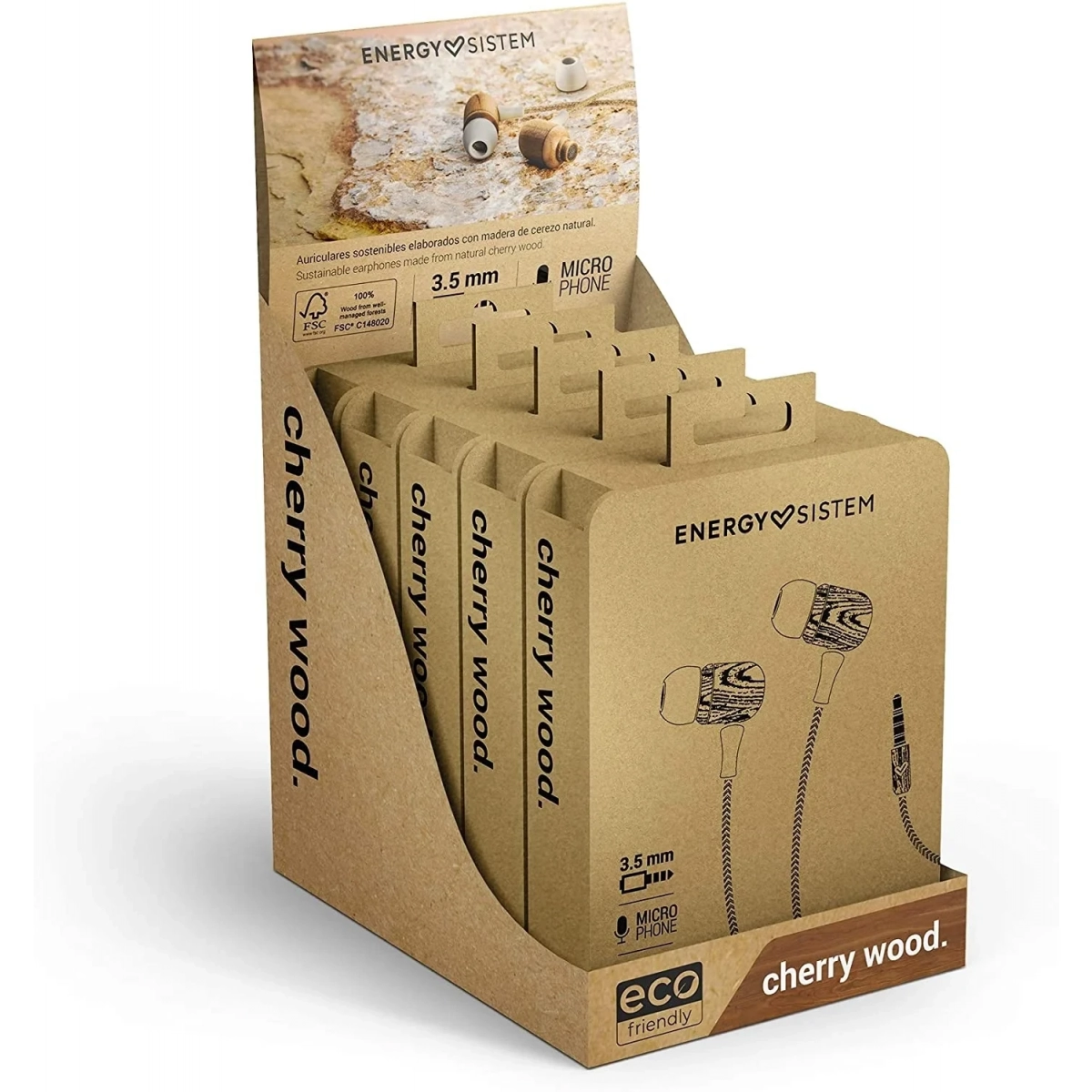 ENERGY SISTEM Ενσύρματα Ακουστικά Eco Cherry Wood 45042 - Image 3