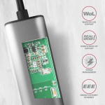 Axagon Αντάπτορας Δικτύου 2,5 Gigabit Ethernet 10/100/1000/2500 σε Type-C 15cm Ασημί ADE-25RC - Image 4
