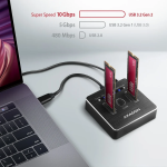 Axagon Docking Station για 2 SSD NVMe USB-C 3.2 Gen2 με Λειτουργία Clone Μαύρο ADSA-M2C - Image 3