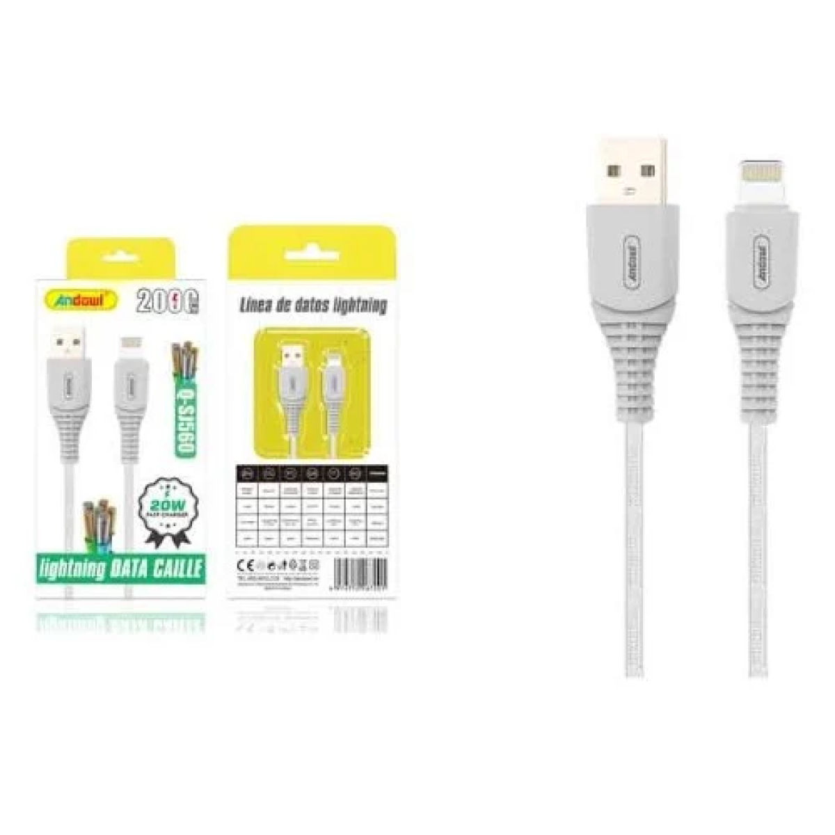 Andowl Καλώδιο δεδομένων Type-c σε Lightning 20W 2m Q-SJ560