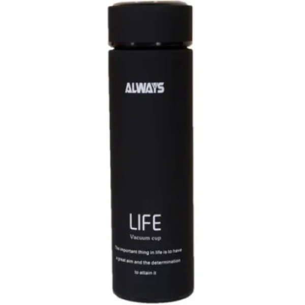 Ανοξείδωτο Παγούρι-Θερμός 450ml LIFE AL6918 Mαύρο