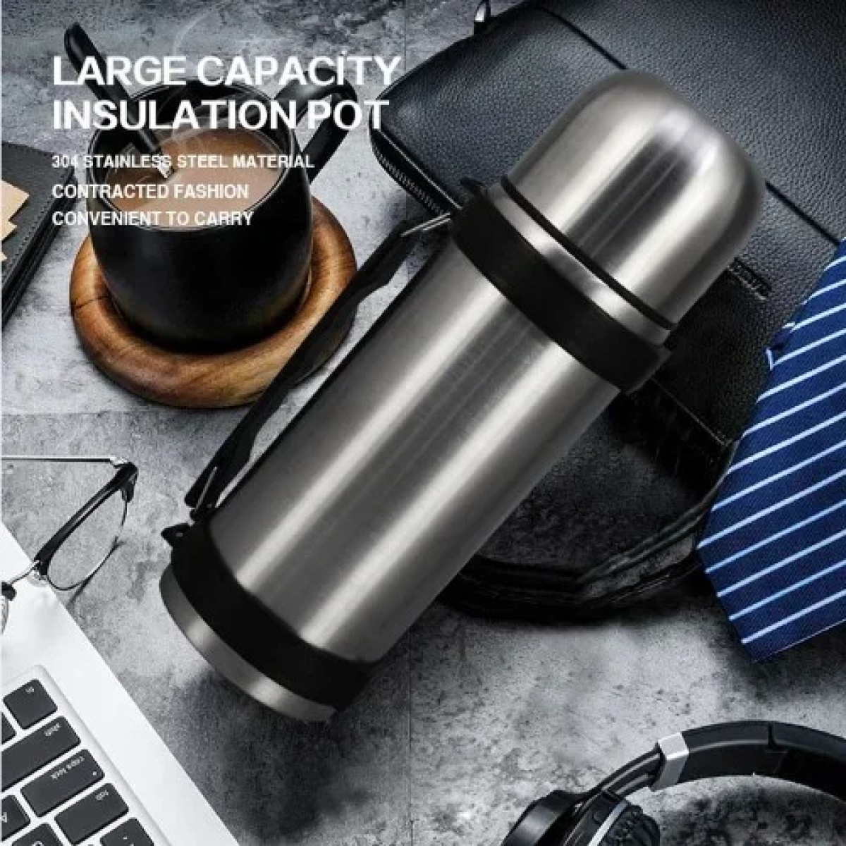 Ανοξείδωτο Παγούρι-Θερμός 500ml Ασημί AL500T
