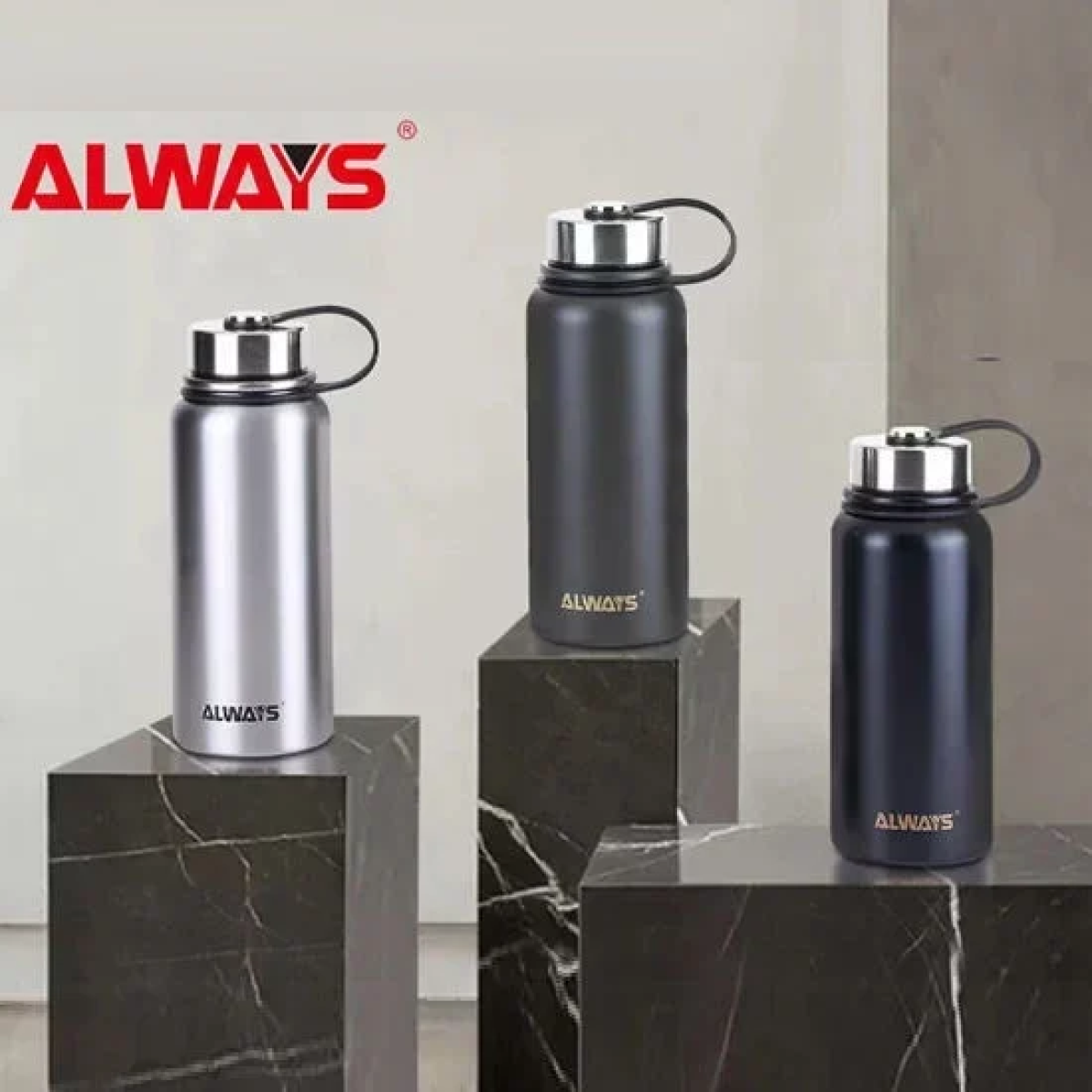 Ανοξείδωτο Παγούρι-Θερμός 950ml Μαύρο AL61002
