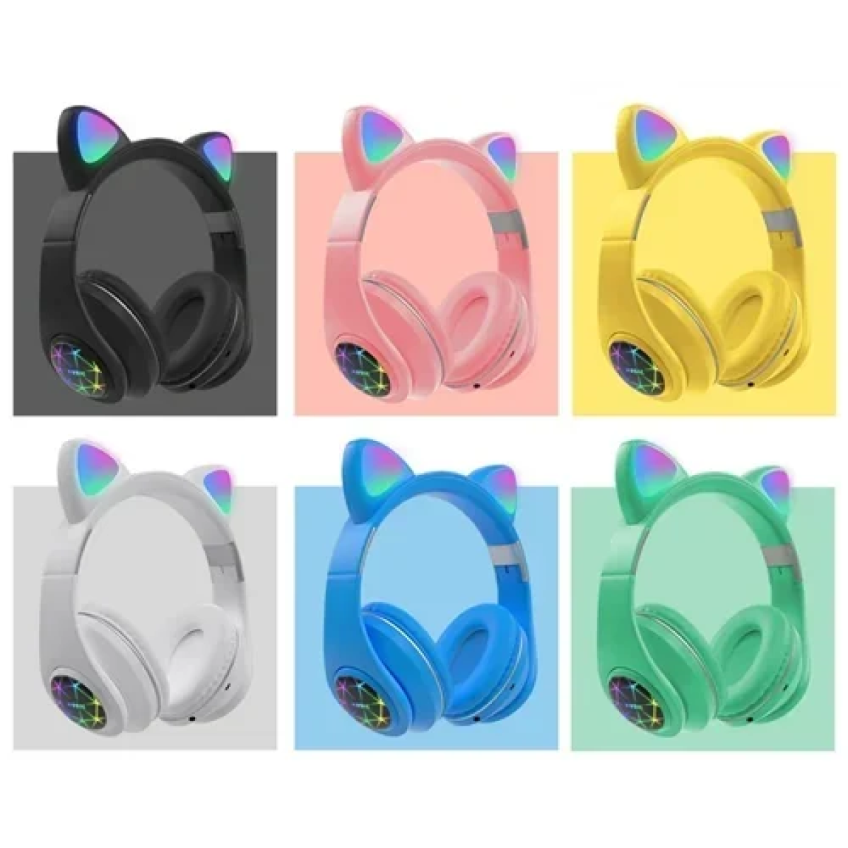 Ασύρματα παιδικά ακουστικά Bluetooth Cat Ear Headphones M2 - κίτρινο - Image 3