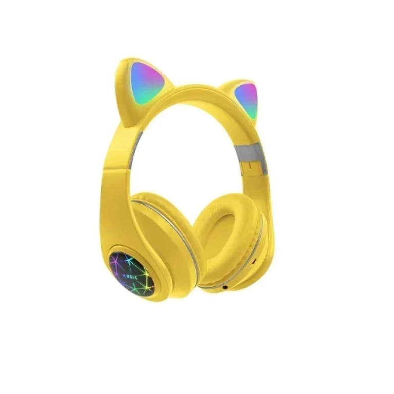 Ασύρματα παιδικά ακουστικά Bluetooth Cat Ear Headphones M2 - κίτρινο
