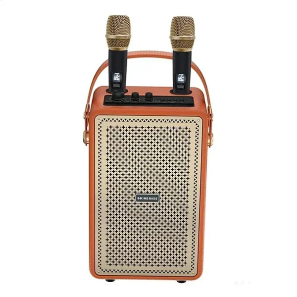 Ασύρματο Φορητό Ηχείο Bluetooth Karaoke με 2 Μικρόφωνα CMiK MK-4203 Πορτοκαλί