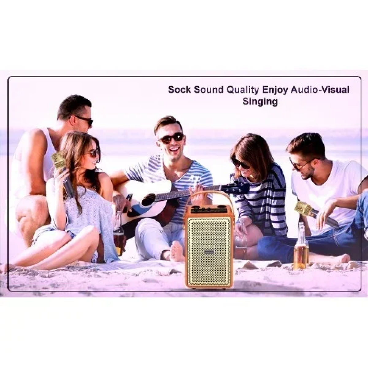 Ασύρματο Φορητό Ηχείο Bluetooth Karaoke με 2 Μικρόφωνα CMiK MK-4203 μαύρο
