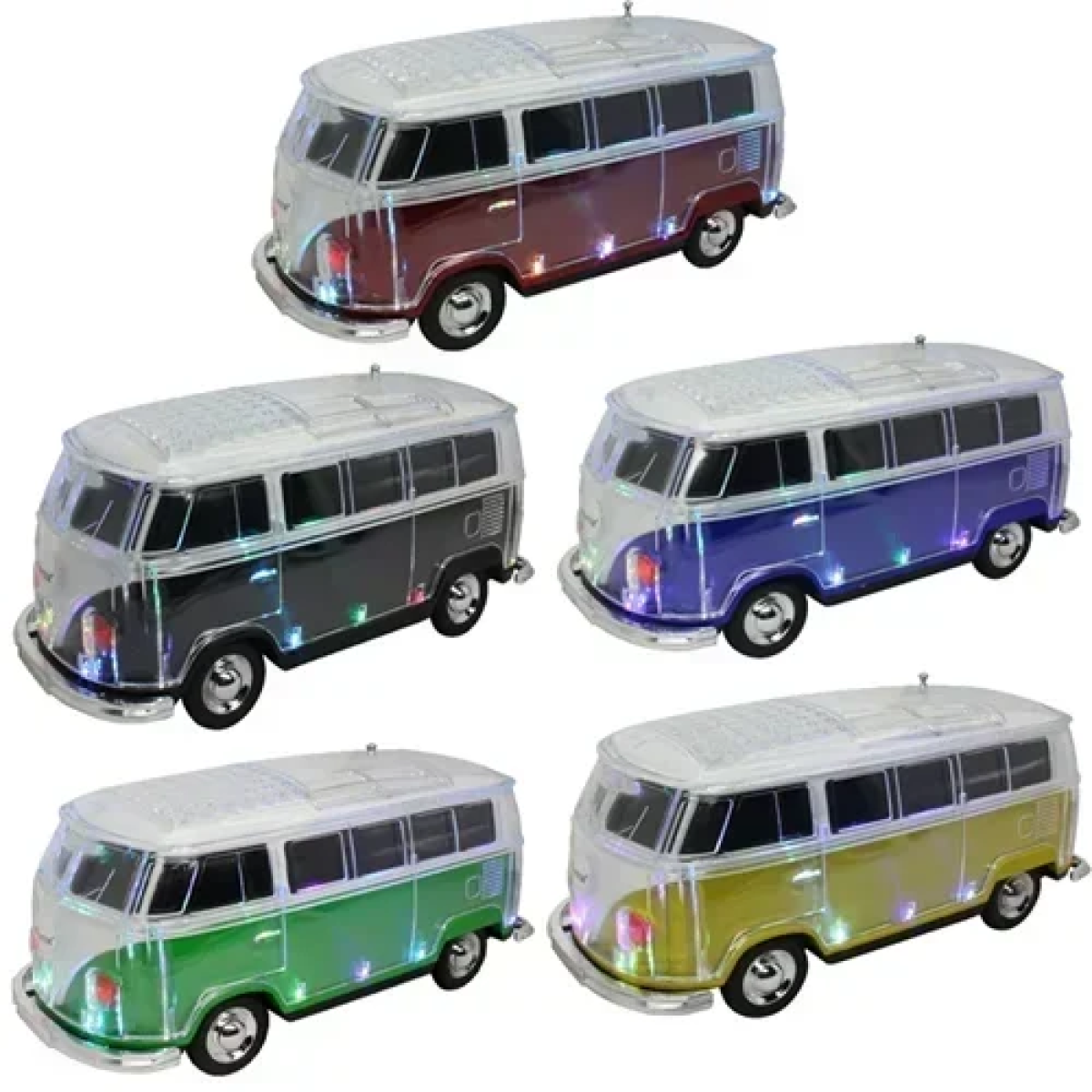 Ασύρματο ηχείο Mini Bus Wireless Speaker με LED φωτισμό WS267BT - κόκκινο - Image 2