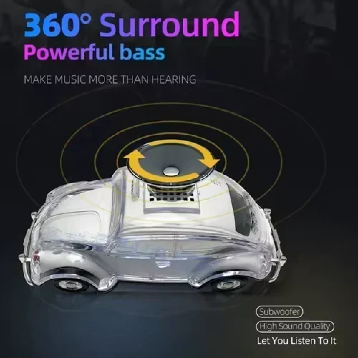Ασύρματο ηχείο Taxi Car Wireless Speaker με LED φωτισμό WS-1937BT μαύρο - Image 6