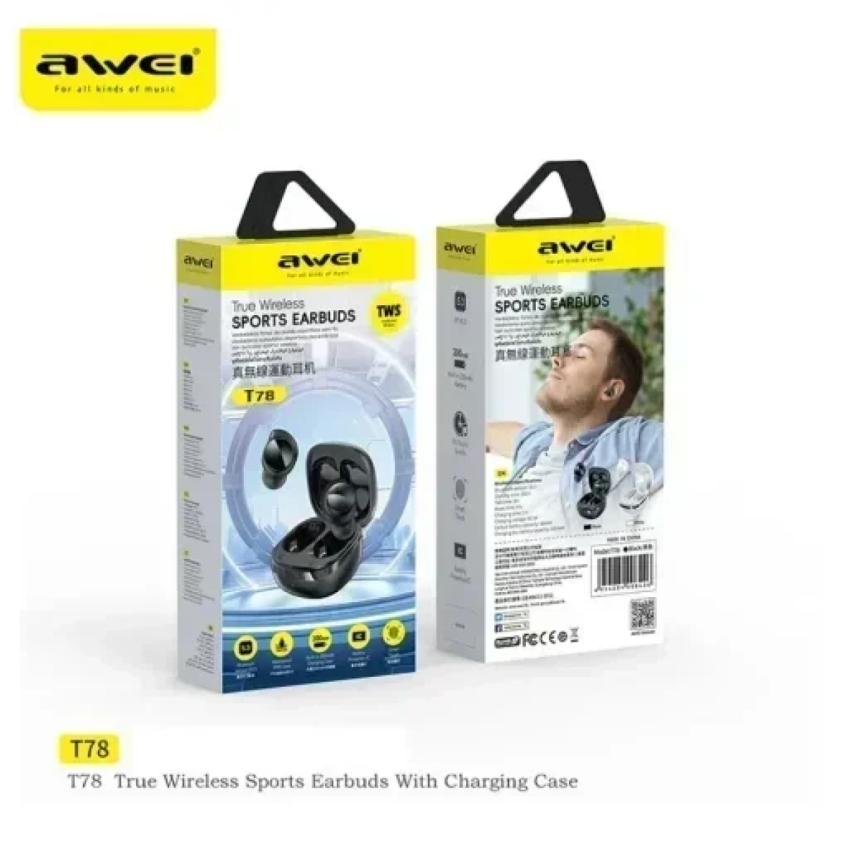 Awei-T78 In-ear Ασύρματα Ακουστικά Bluetooth 5.3 με Θήκη Φόρτισης - Λευκό