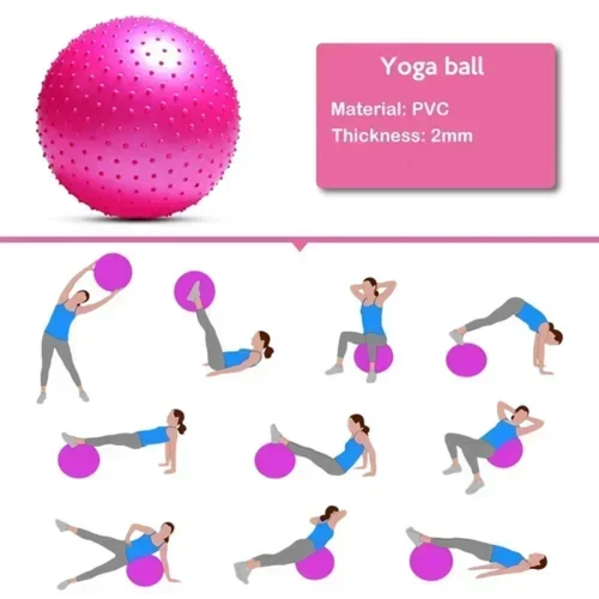 Μπάλα Ασκήσεων για Yoga και Pilates 55cm Γκρι - Image 4