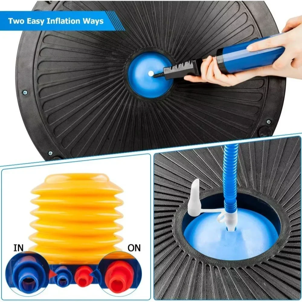 Μπάλα Ισορροπίας Μωβ Φ58cm με Λάστιχα & Τρόμπα