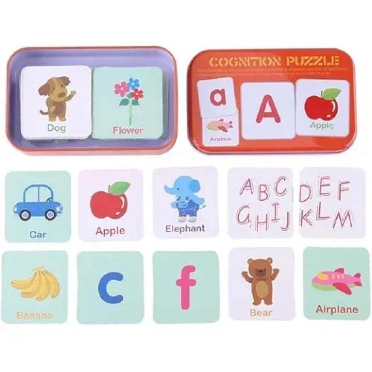 Card Cognition Puzzle Επιτραπέζιο Εκπαιδευτικό Παιχνίδι Γνωστικών Καρτών - Γράμματα