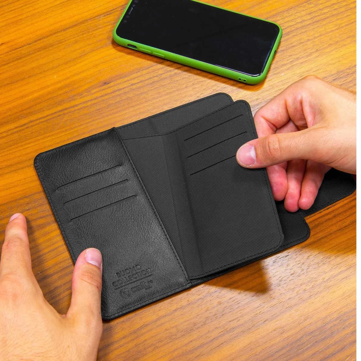 Celly Θήκη Wallet Duomo με Μαγνήτη για Smartphone έως 5.8" Μαυρη DUOMOXLBK - Image 3