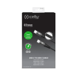 Celly Καλώδιο Φόρτισης Nylon Type-C σε Type-C 60W 1m Μαύρο USBCUSBCNYLBK - Image 3