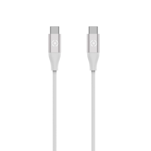 Celly Καλώδιο Φόρτισης Type-C σε Type-C 60w 1.5m Άσπρο USBCUSBCCOLWH