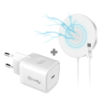 Celly Φορτιστής Τοίχου USB-C 20W και Ασύρματος Φορτιστής 10W Λευκό MAGCHARGEKIT