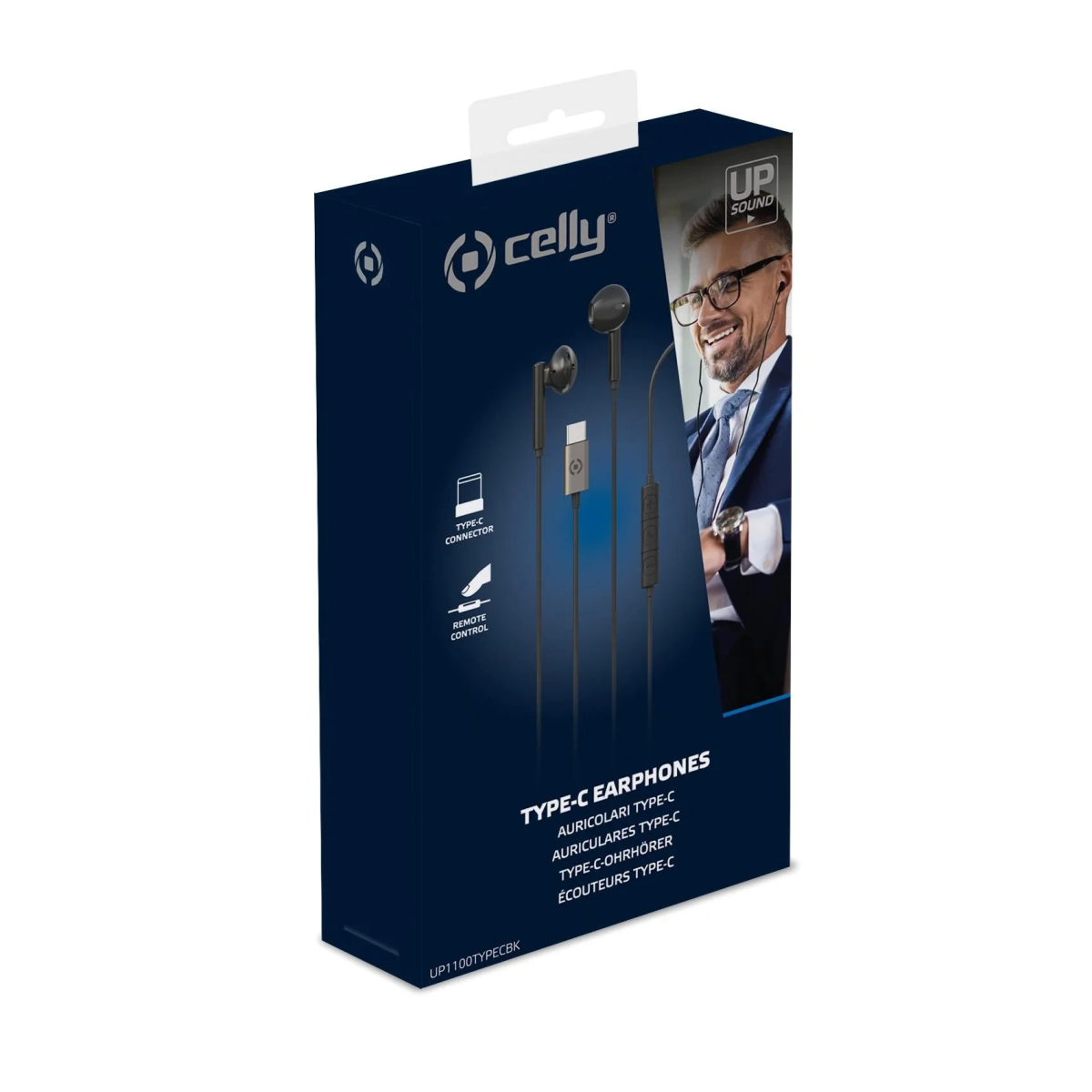 Celly Ενσύρματα Ακουστικά Ψείρες USB-C Με Πλήκτρο Ελέγχου Και Μικρόφωνο Μαύρο UP1100TYPECBK - Image 4
