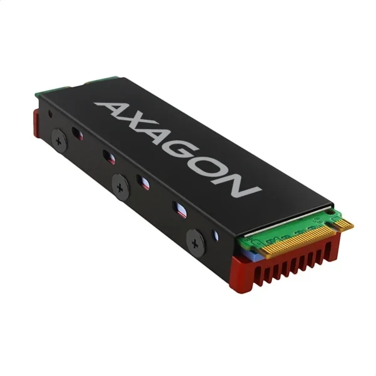 Axagon Passive Cooler για M.2 SSD, 80mm SSD, ALU body, silicone thermal pads Κόκκινο CLR-M2 - Image 4