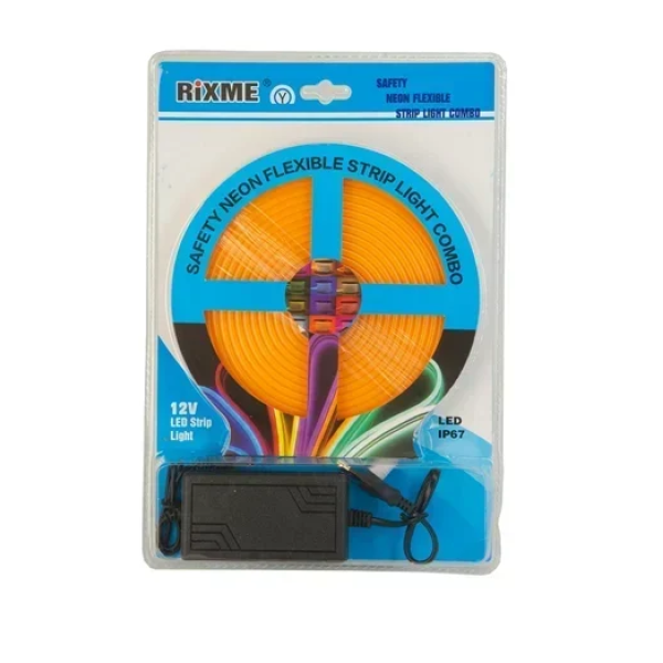 Διακοσμητική ταινία Neon LED 12V 5m με πορτοκαλί φωτισμό Rixme RZ-00