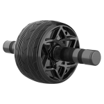 Διπλή Ρόδα Εκγύμνασης Κοιλιακών με Στρώμα για τα Γόνατα - Μαύρο