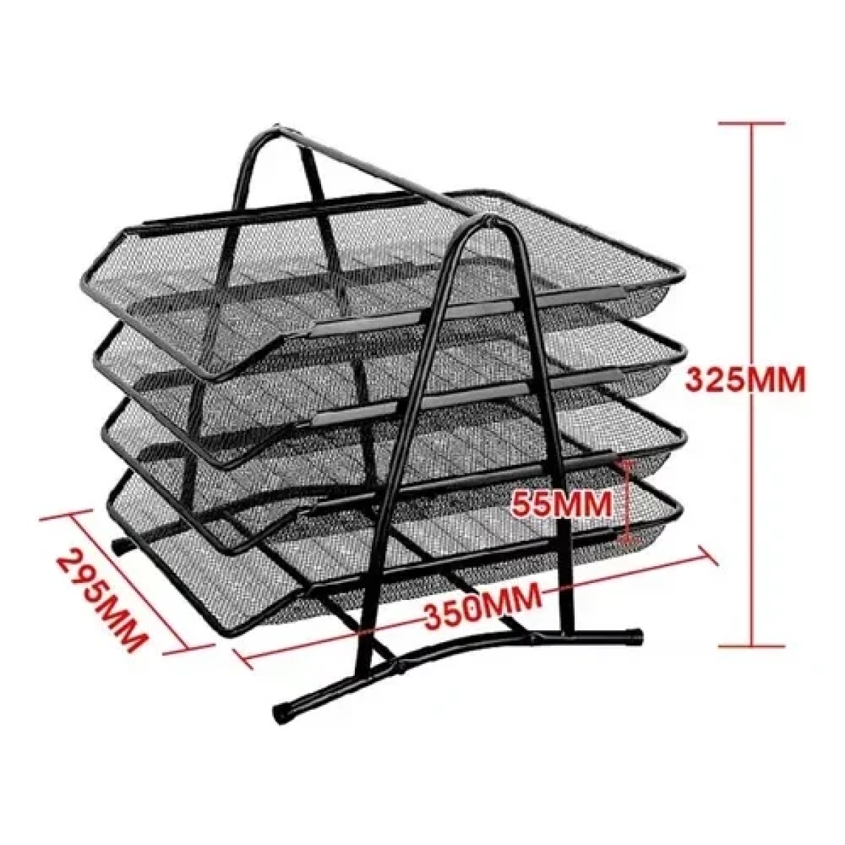 Δίσκος Εγγράφων Μεταλλικός 4 Επιπέδων 295x350x325mm Motarro MI005-3